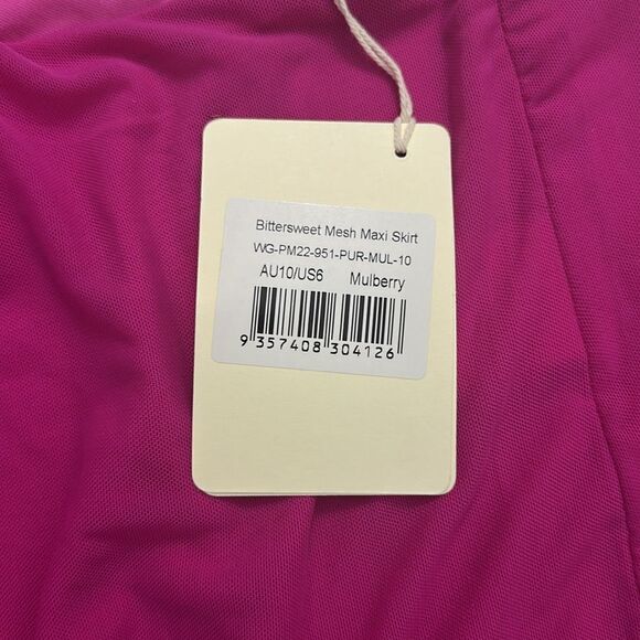 NWT Peppermayo pink Bittersweet mesh maxi skirt high slit 6 mulberry - Picture 8 of 9